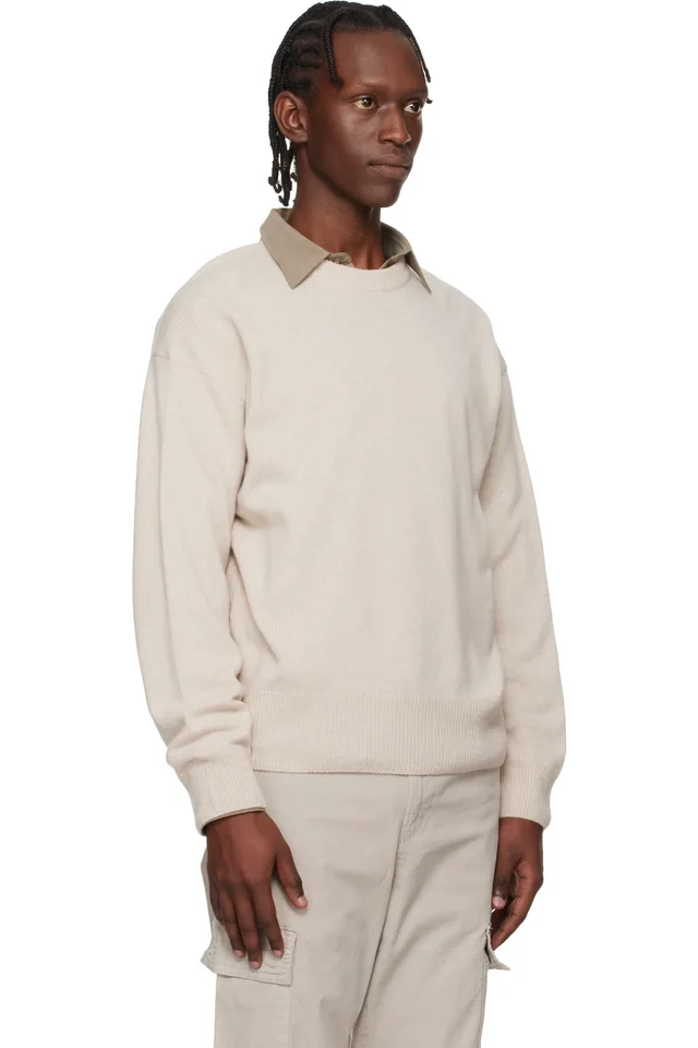 BOSS Off-White Relaxed-Fit Virgin Wool Sweater, photo 2 of 2 from SSENSE