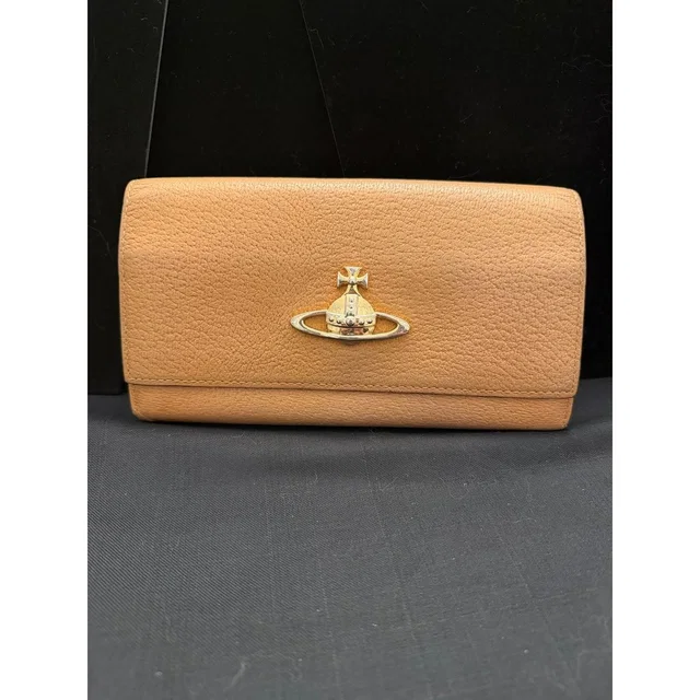 Vivienne Westwood Executive Long Wallet In Camel, Textured Leather Gold Hardware in gold|brown|neutral Leather from Poshmark