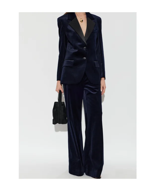 Victoria Beckham Contrast Lapel Velvet Blazer, photo 3 of 4 from SENSER