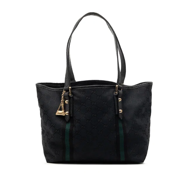 Black Gucci GG Canvas Jolicoeur Tote in Black Canvas from Designer Revival