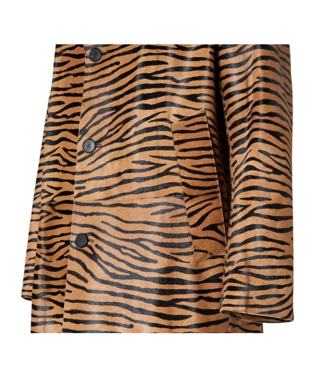 Tiger-print hair-on leather coat, image 1 of 1 from SENSER
