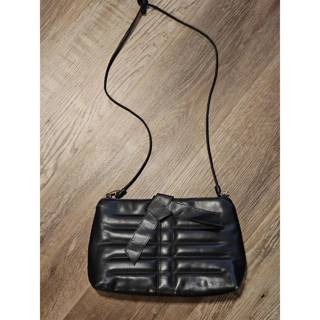 Ferragamo Vintage Rare Leather Quilted Bow Crossbody Bag Made In Italy in black Leather from Poshmark
