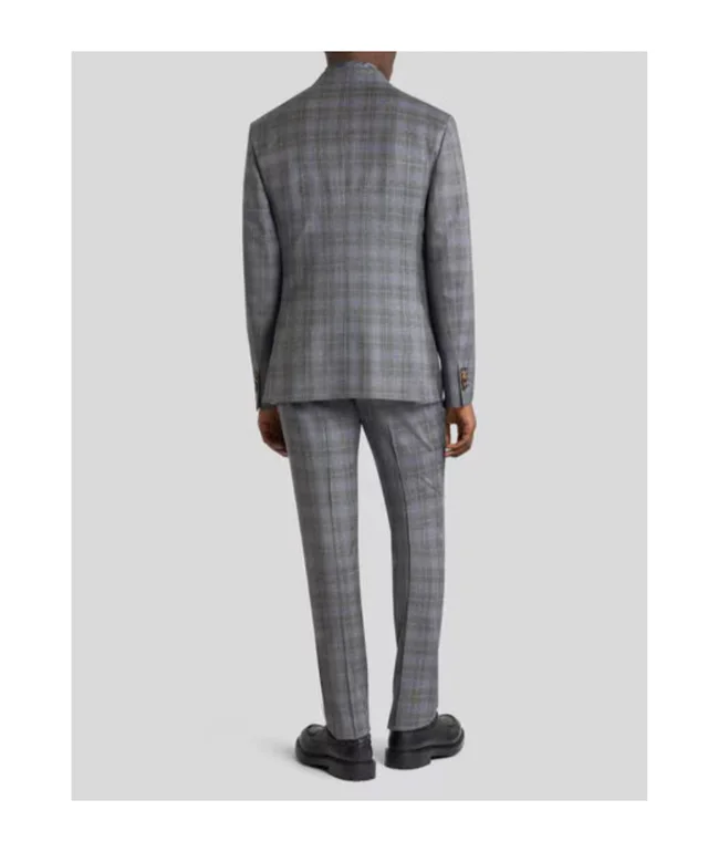 Etro SINGLE-BREASTED WOOL AND CASHMERE SUIT WITH CHECK MOTIF, photo 2 of 2 from SENSER