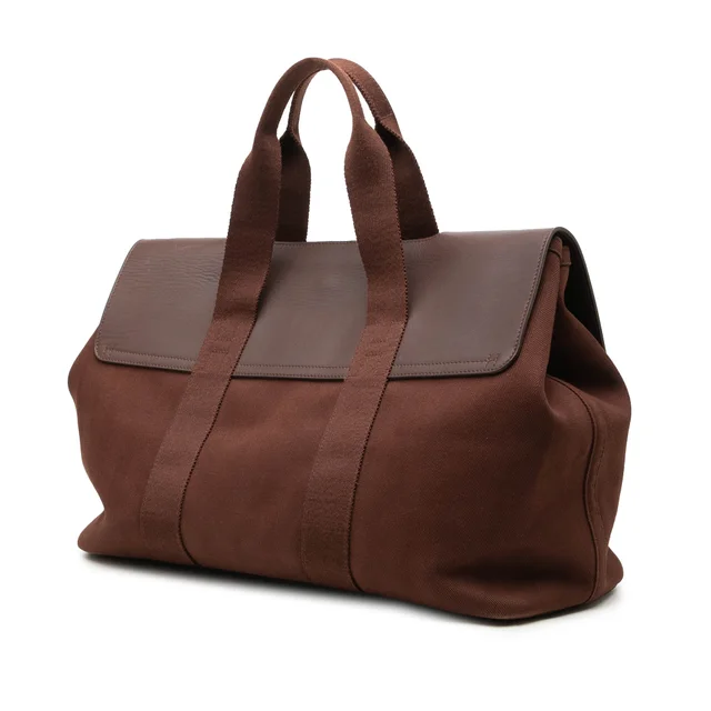 Brown Hermès Toile and Swift Valparaiso MM Handbag in Brown Swift leather from Designer Revival, photo 2 of 2