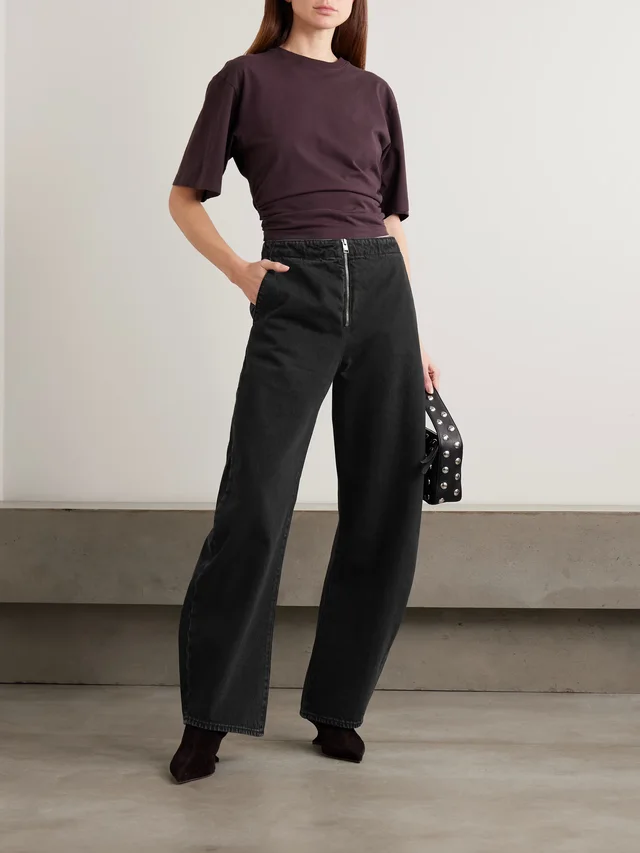 FRAME The Zip high-rise barrel-leg jeans in Blue, photo 2 of 2 from NET-A-PORTER (Canada)