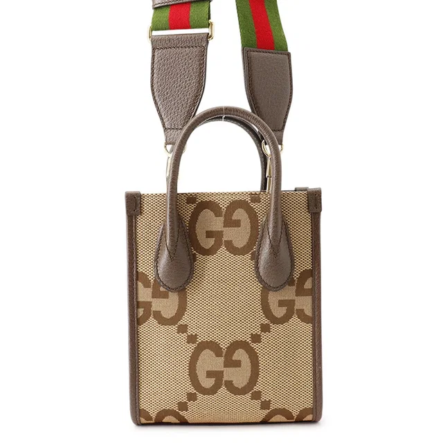Gucci Jumbo GG Mini 2WAY Bag Brown/Beige699406 Canvas Leather in Brown Canvas from GALLERY RARE