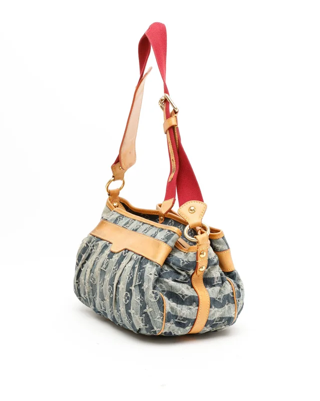 Louis Vuitton Monogram Porte Epaule Raye MM Bag in Denim from A Retro Tale, photo 3 of 13