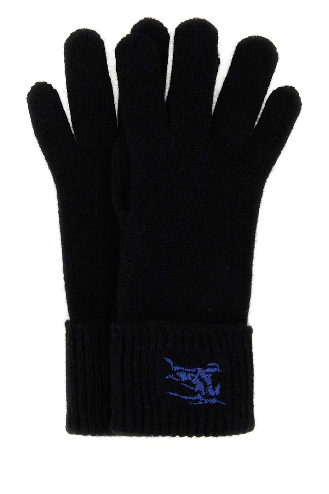 Burberry Cashmere Blend Gloves — Black Exterior: Nylon in Black Nylon from HEWI