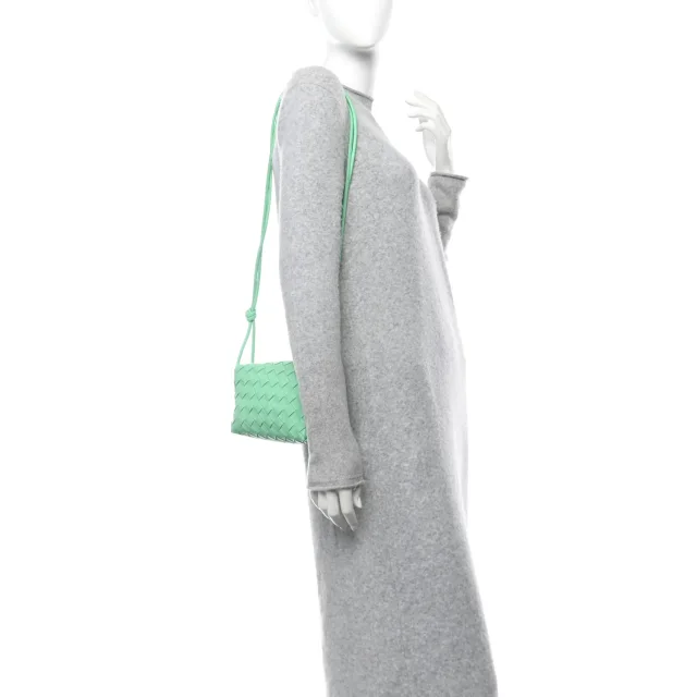 Bottega Veneta Nappa Intrecciato Mini Loop Camera Bag Fountain in Nappa leather from FASHIONPHILE, photo 2 of 9