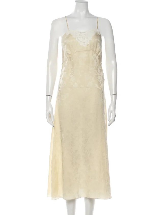 Chloé Silk Midi Length Dress in yellow Silk from The RealReal