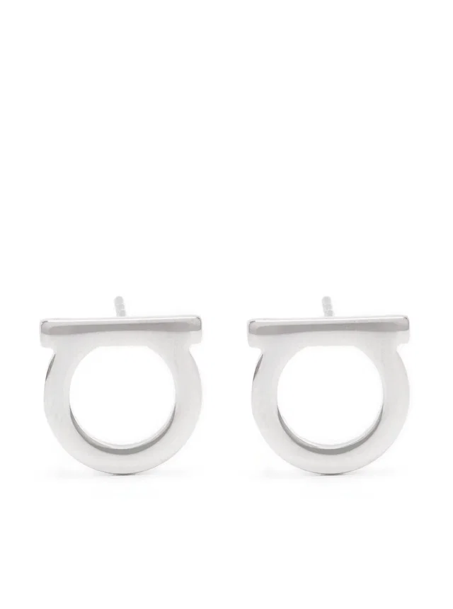 Ferragamo Gancini Earrings — Silver Brass in Silver from HEWI