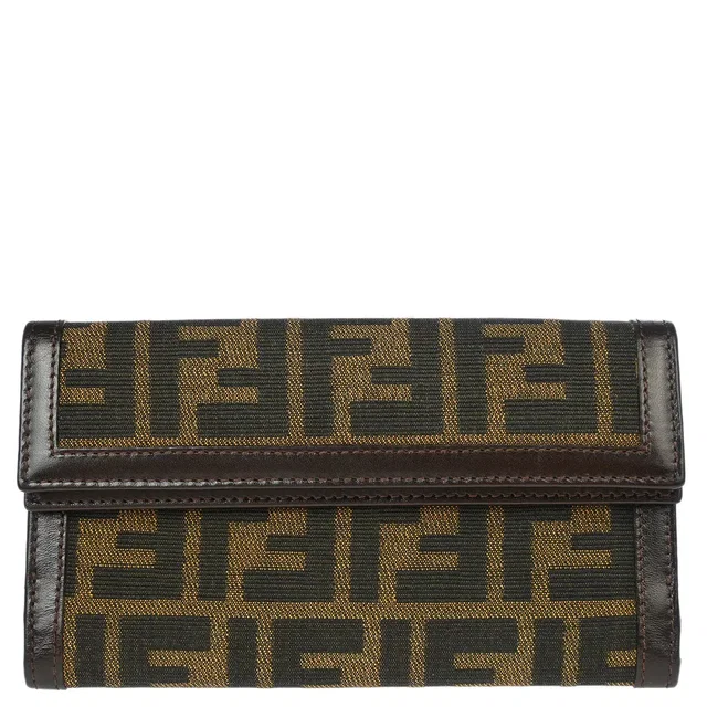 Fendi 2008 Brown Zucca Wallet Purse in Brown Canvas from AMORE Vintage Tokyo