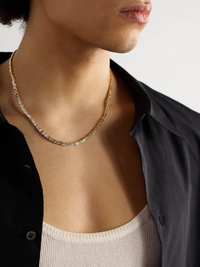 SUZANNE KALAN 18-Karat Gold Diamond Tennis Necklace $39,800 40% off $23,880 in Metallic, photo 2 of 2 from MR PORTER