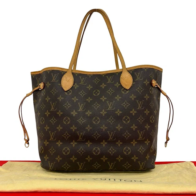 Louis Vuitton Neverfull PM Monogram Logo Pattern Leather Tote Bag Brown in Brown Leather from The Reluxe