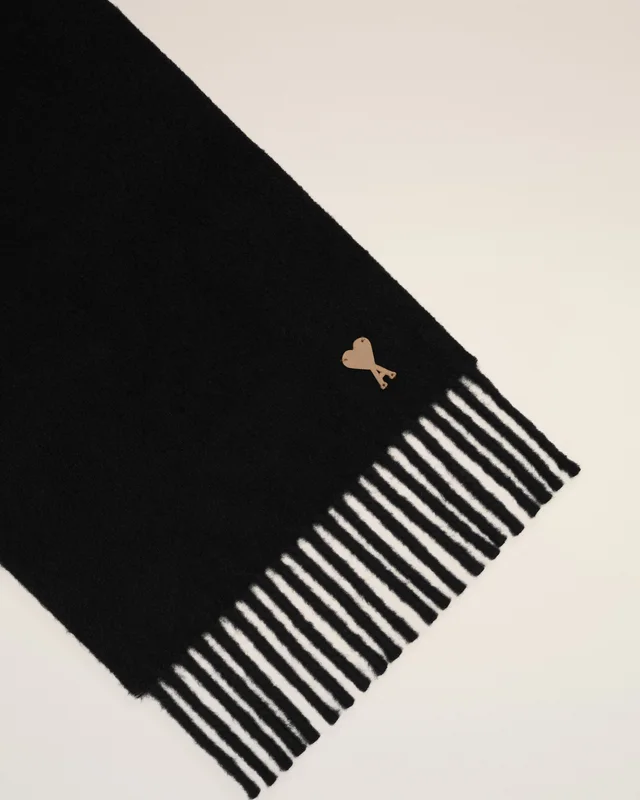 Ami Paris AMI Ami De Coeur Fringed Scarf, photo 2 of 3 from SENSER