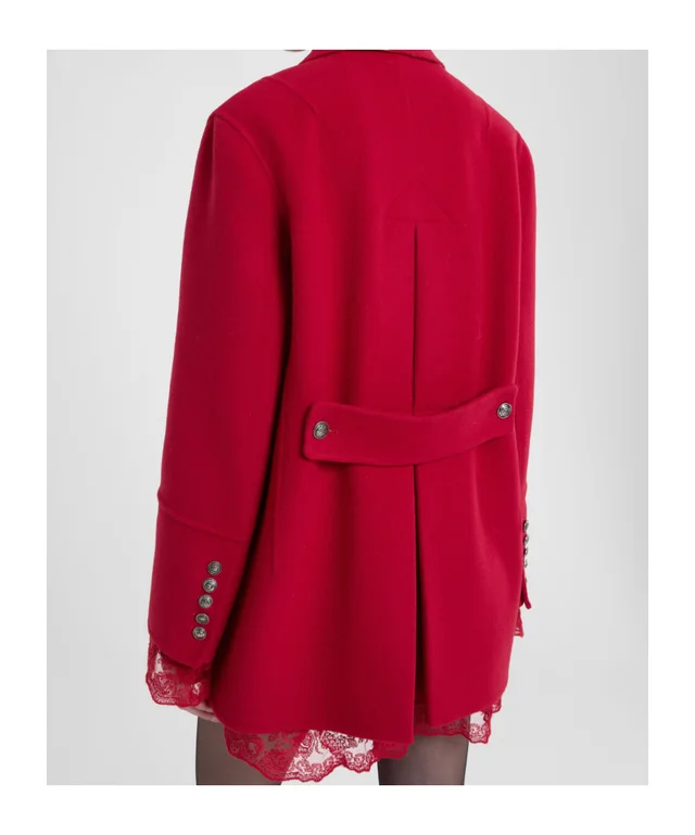 Ermanno Scervino Double-Breasted Wool Double Peacoat with Heraldic Buttons, photo 4 of 5 from SENSER