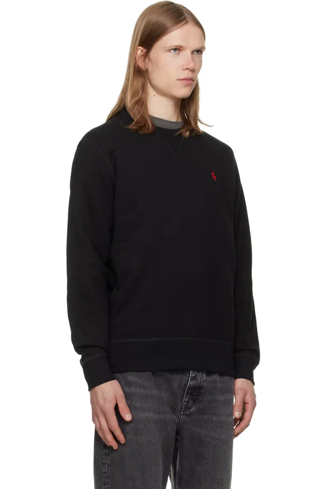 Polo Ralph Lauren Black 'The RL Fleece' Sweatshirt, photo 2 of 2 from SSENSE
