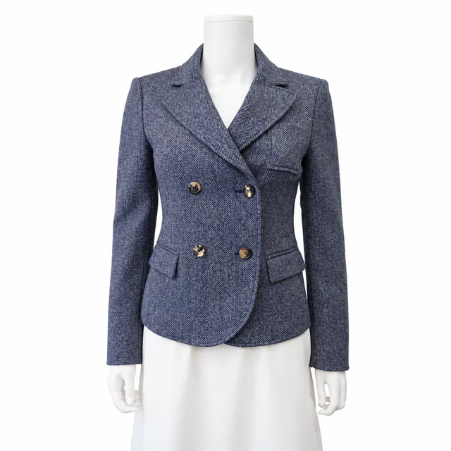 Loewe Double-Breasted Herringbone Wool Blazer from Clotheshorse Anonymous