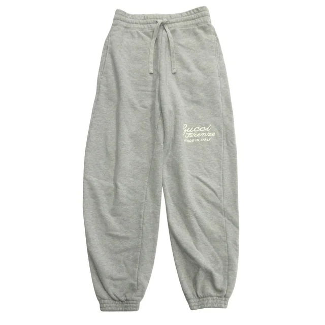 Gucci Firenze Sweat Joggers Pants Logo Embroidery Easy XXS Gray in Grey from The Reluxe