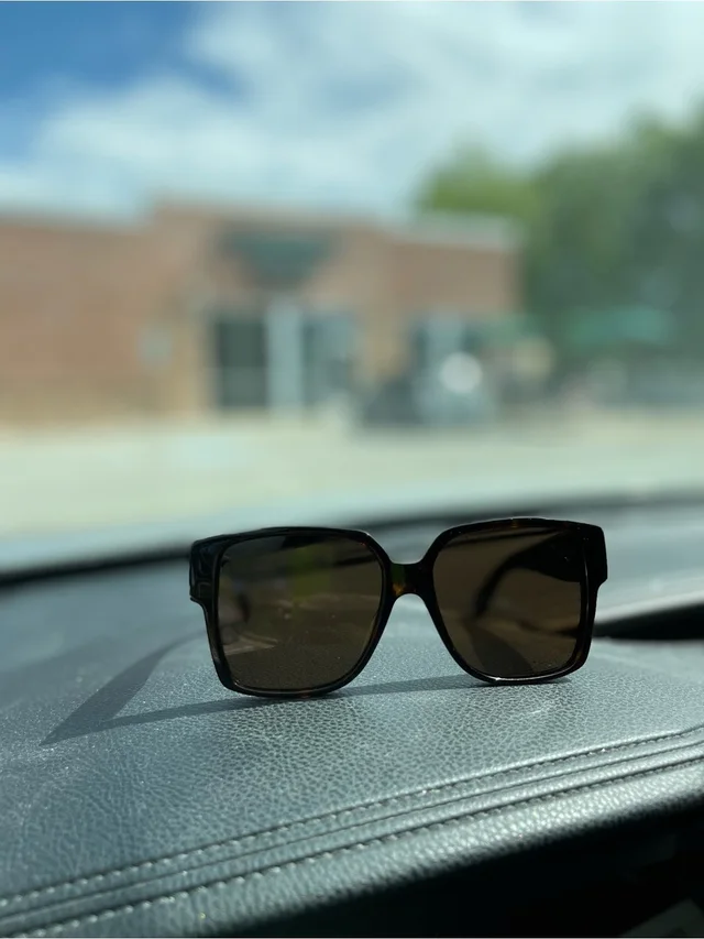 Saint Laurent Tortoise Frame Sunglasses With Gold Accents in brown|red from Poshmark, photo 4 of 5