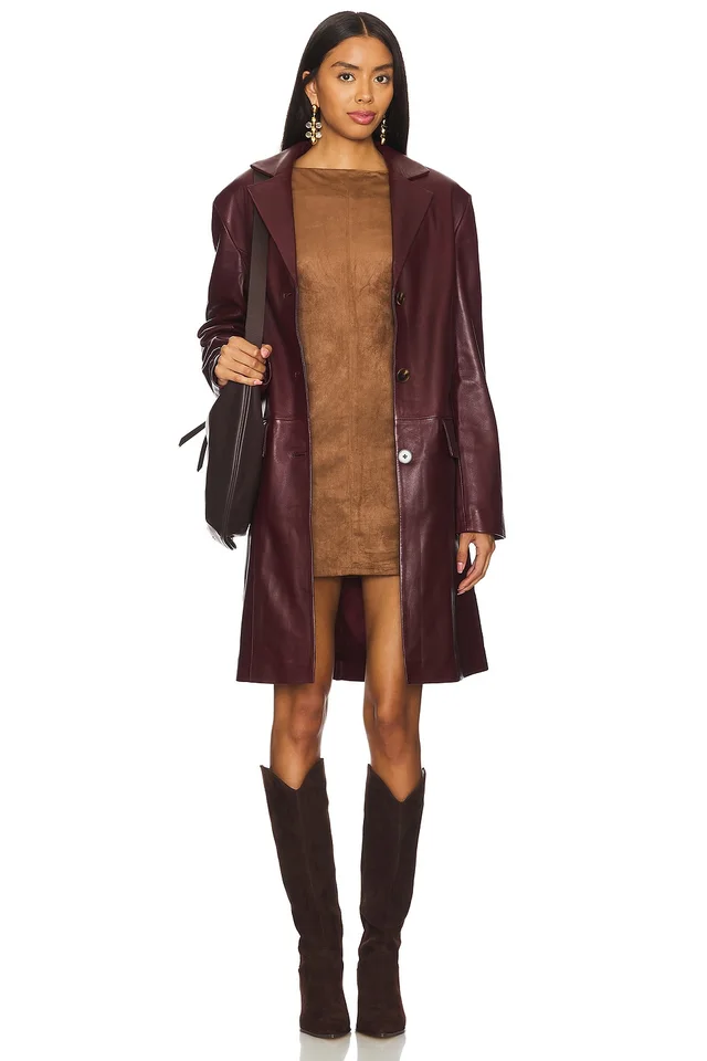 Tularosa Mimi Faux Suede Dress in Chocolate Brown, photo 4 of 4 from REVOLVE (Canada)