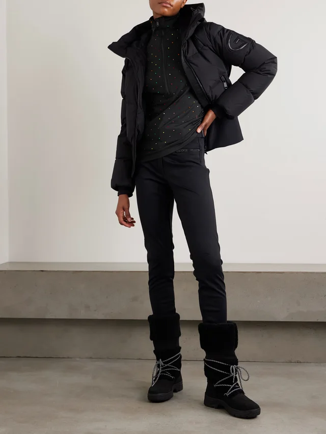 GOLDBERGH Éclair crystal-embellished stretch recycled-jersey half-zip top in Black, photo 2 of 2 from NET-A-PORTER (Canada)