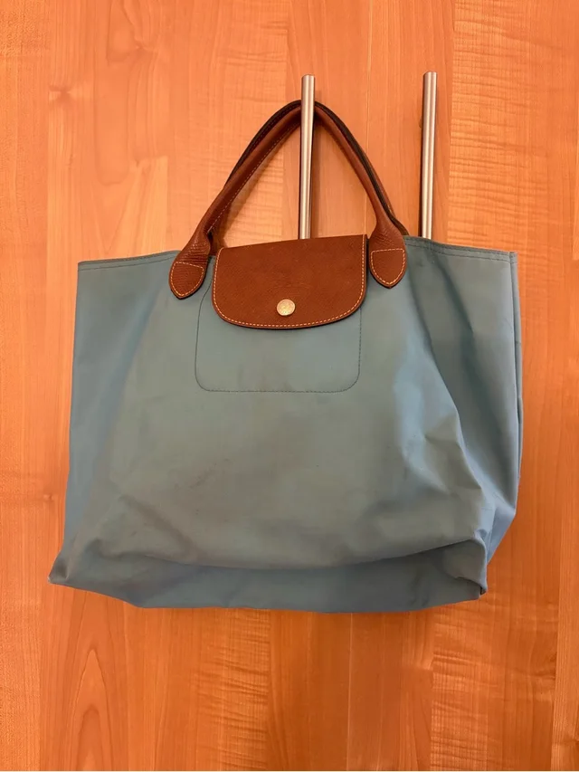 Longchamp Light Blue Le Pliage Tote With Short Handles from Poshmark