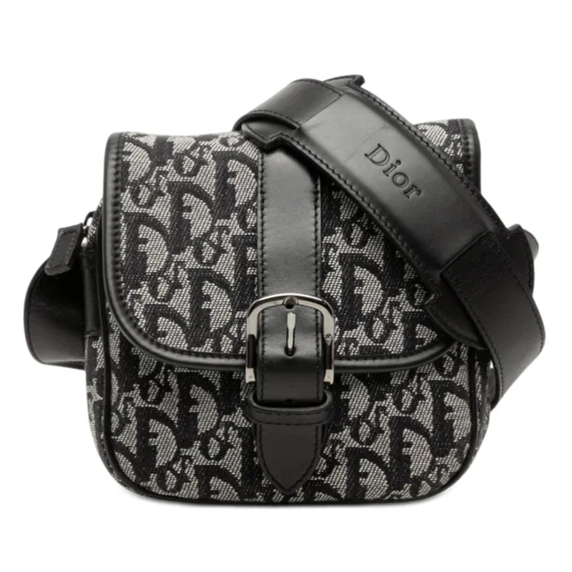 Black Dior Diorissimo Trotter Canvas Crossbody in Black Canvas from Designer Revival