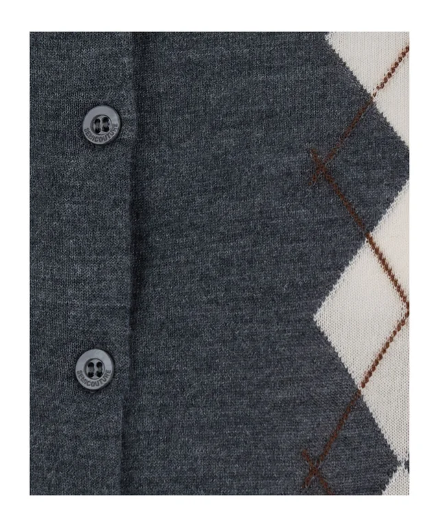 Semicouture Semi Couture Belle Argyle Knit Cardigan, photo 3 of 4 from SENSER