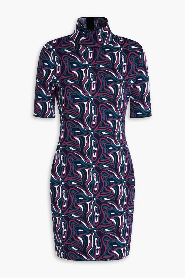 Pucci Jacquard-Knit Mock-Neck Mini Dress in Purple from THE OUTNET, photo 1 of 1