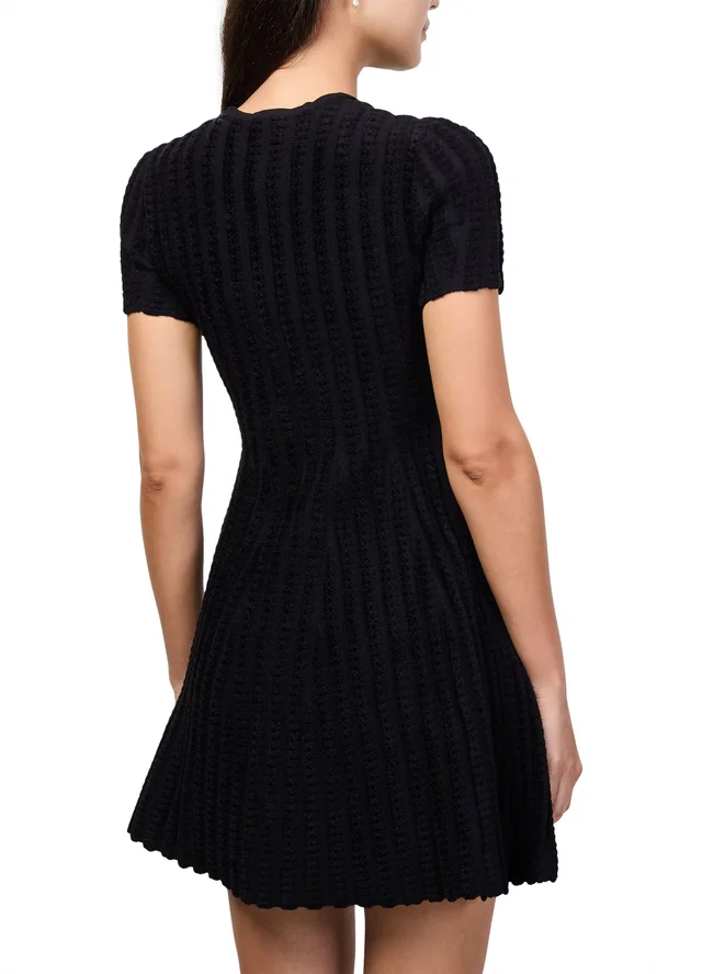 MCQUEEN Asymmetric mini dress in Black 58% viscose, 35% polyamide, 5% polyester, 2% elastan, photo 5 of 6 from 24S (US)