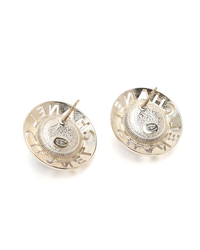 Chanel Purple Brass Round Earrings in Purple from A Retro Tale, photo 3 of 4