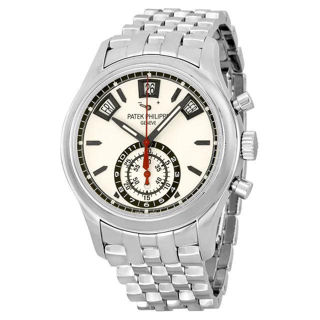 Patek Philippe Grand Complications Chronograph Silver Dial Stainless Steel Mens Watch 5960-1A in silver|gray from Jomashop.com