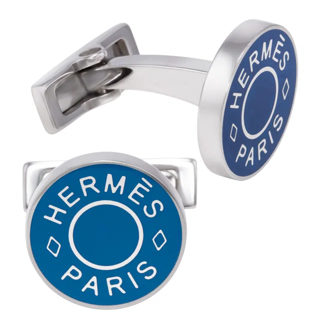 Hermès cufflinks in stainless steel in Stainless Steel from Gray And Sons