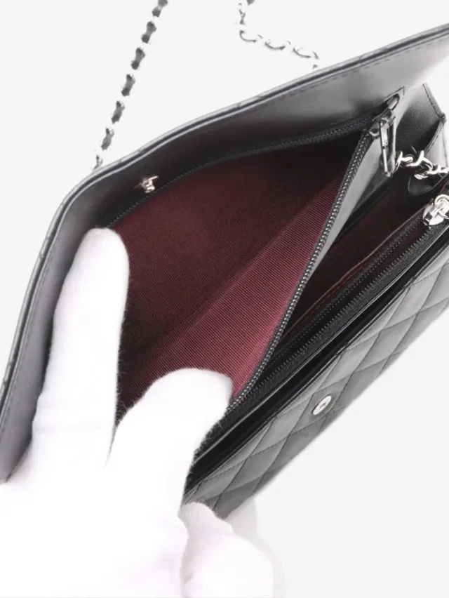 Chanel Black 2013 lambskin quilted Wallet on Chain in Black Lambskin from Sign of the Times, photo 10 of 16
