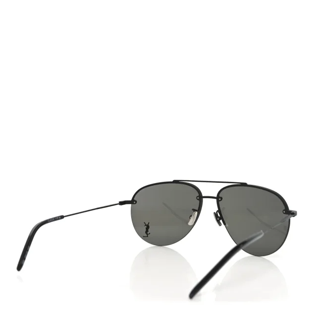 Saint Laurent Metal Aviator Classic 11/F Sunglasses Black in Black Resin from FASHIONPHILE, photo 4 of 8