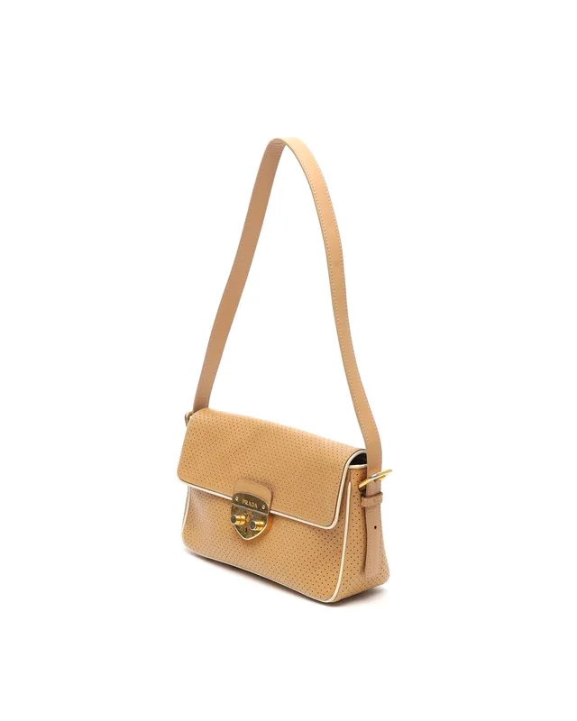 Prada Perforated Sound Lock Flap Bag in Leather from A Retro Tale, photo 2 of 9