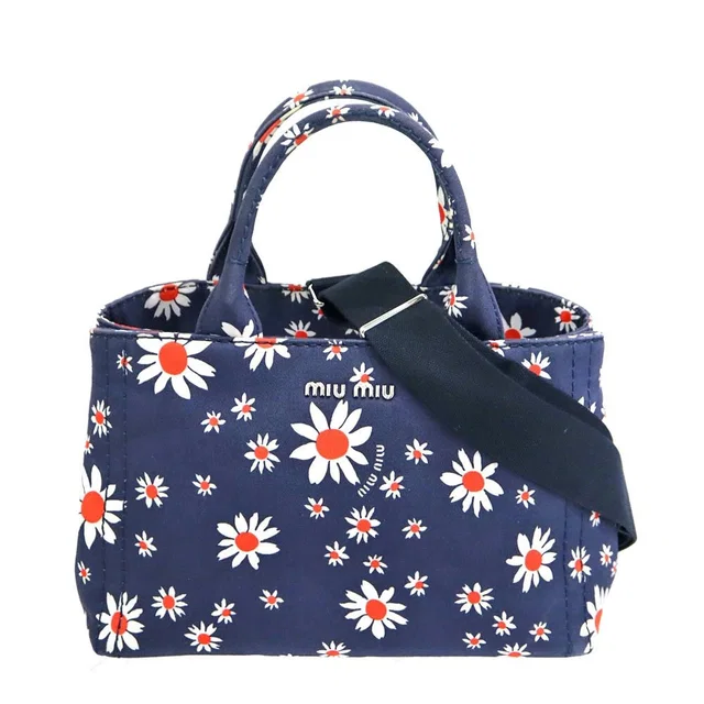 Miu Miu Tote Bag Navy Blue Floral in blue from Poshmark