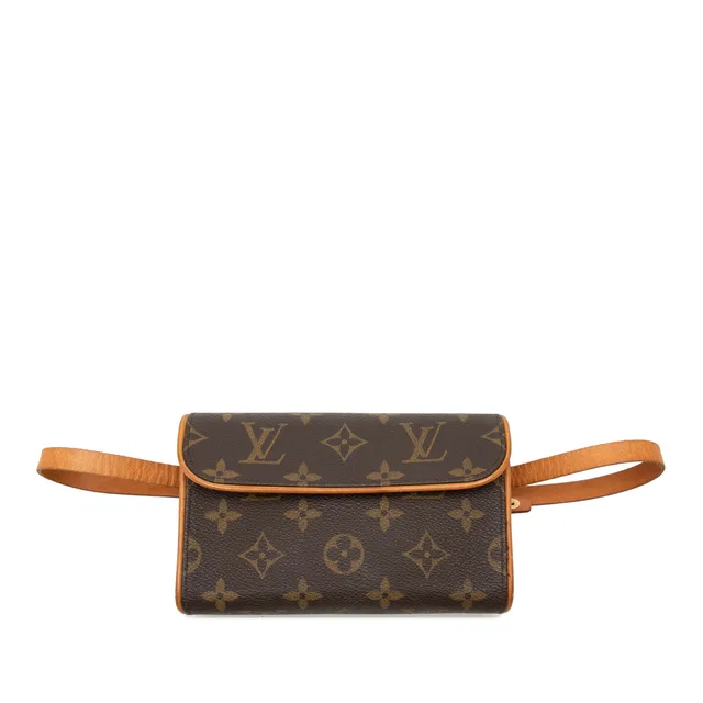 Brown Louis Vuitton Monogram Pochette Florentine Belt Bag in Brown Coated canvas from Designer Revival