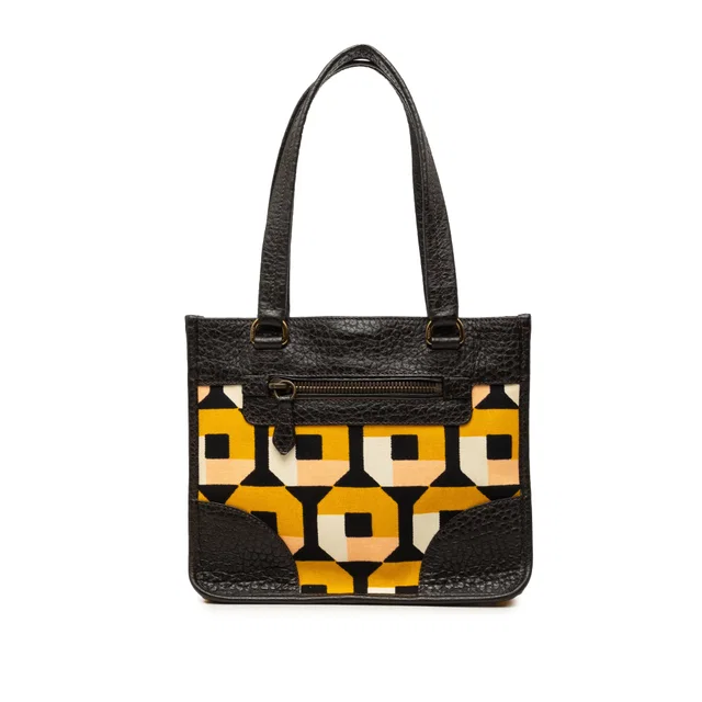 Brown Prada Printed Canvas and Leather Tote in Brown Canvas from Designer Revival
