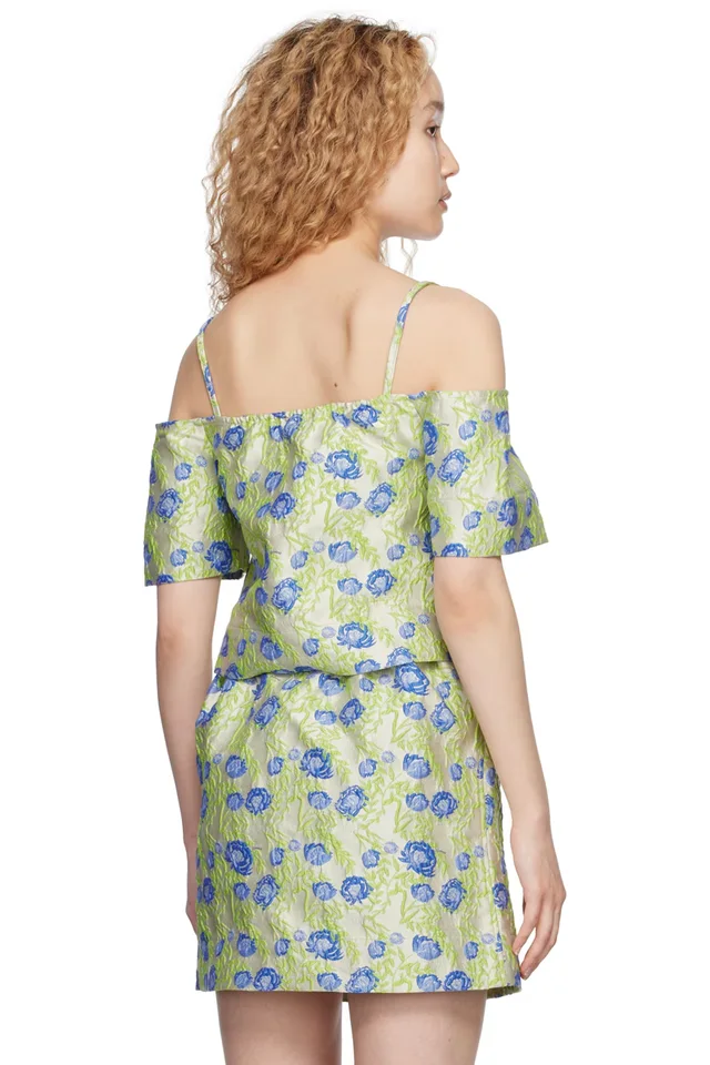 GANNI Gray Floral Blouse, photo 3 of 4 from SSENSE