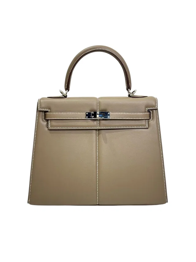 Hermès Kelly 25cm Padded Etoupe Swift U Stamp in Taupe Swift leather from Luxury Promise