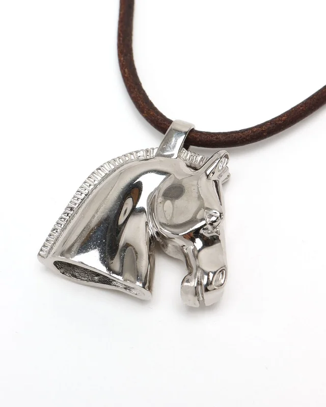 Hermès Cheval Horse Necklace in Leather from A Retro Tale, photo 3 of 5
