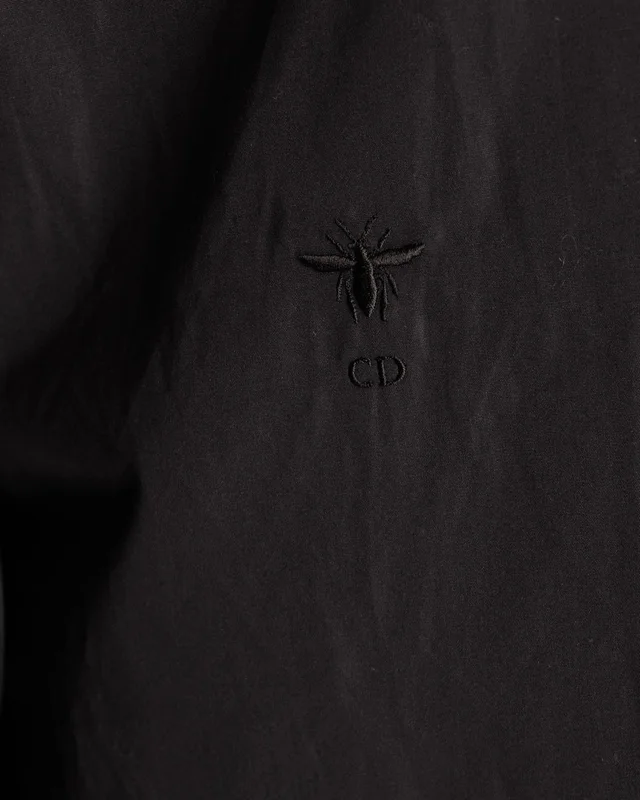 Dior 24SS Black Cotton Poplin Asymmetric Shirt with CD Logo Detail Size FR 40 (UK 12) in Black from Sellier, photo 2 of 2