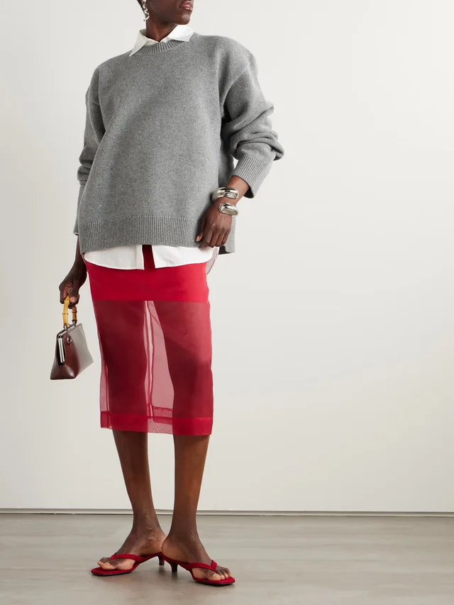 JIL SANDER Wool-blend sweater in Grey, photo 2 of 2 from NET-A-PORTER (Canada)