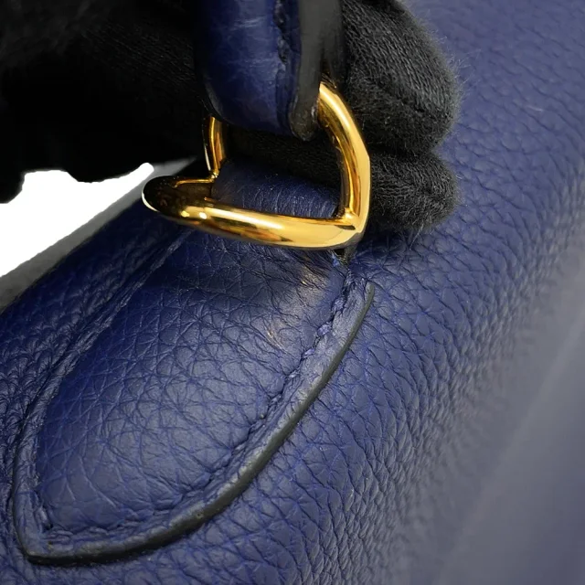 Hermès Kelly Retourne blue navy Togo Leather Size 35 in Navy Togo leather from GALLERY RARE, photo 8 of 17