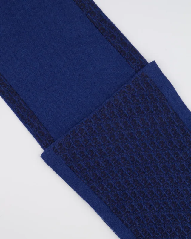 Kids Blue Dior Oblique Logo Wool Scarf in Blue Wool from Sellier, photo 5 of 5
