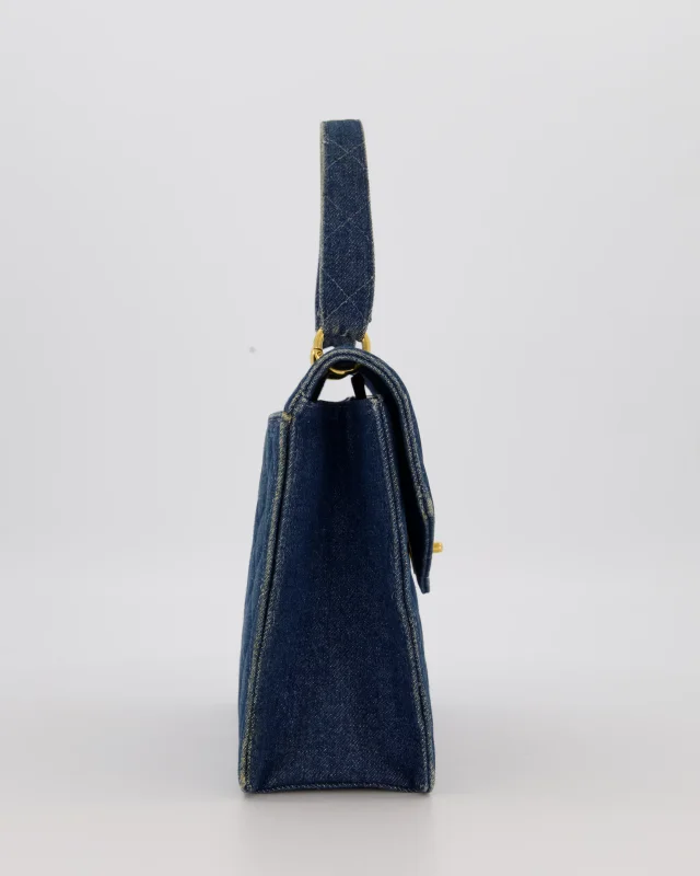 Chanel Vintage Denim Medium Top Handle Bag in Denim from Sellier, photo 3 of 18