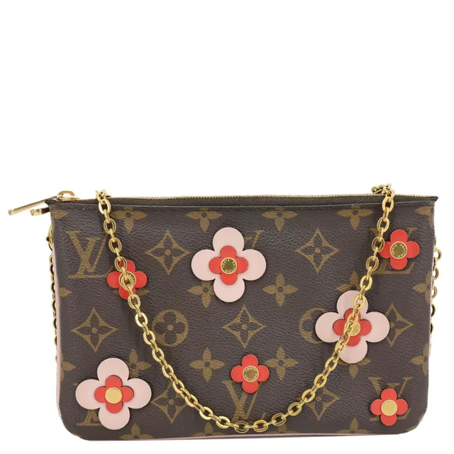 Louis Vuitton Blooming Flowers Pochette Monogram Canvas Chain Crossbody Bag Brown in Brown Coated canvas from Dallas Designer Handbags
