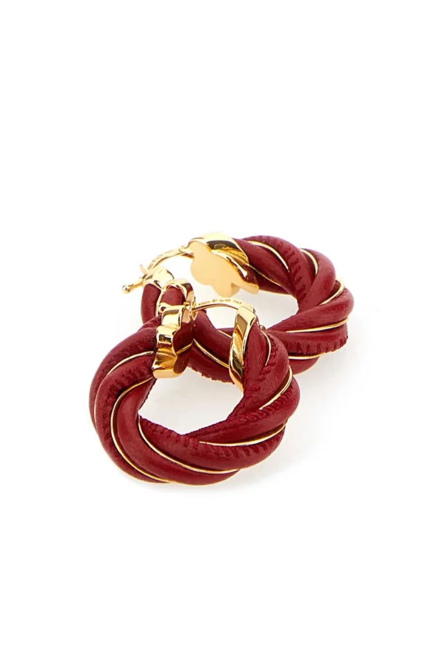 Bottega Veneta Applecandy Earrings — Red in Red Lambskin from HEWI, photo 2 of 3